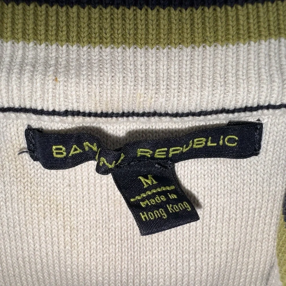 Banana Republic Men's Full Zip Track Jacket Blue Neon Green Size M Ivy Style